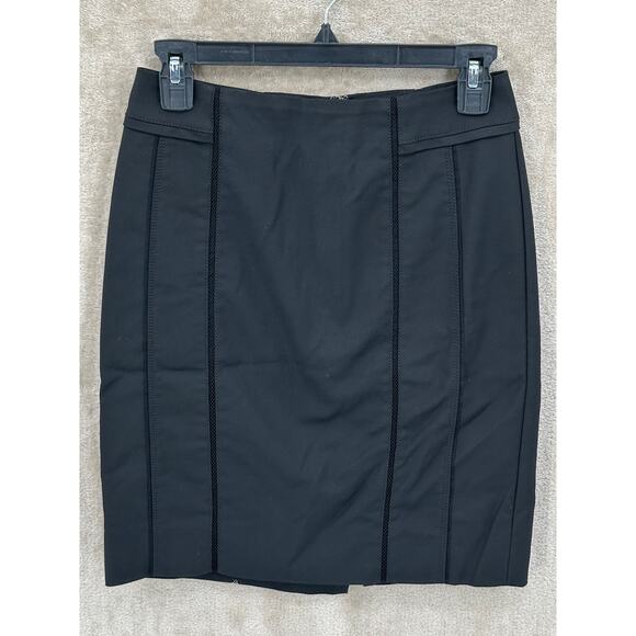 White House Black Market Skirt Womens 0 Black‎ Perfect Form Career Pencil Office - Picture 1 of 8